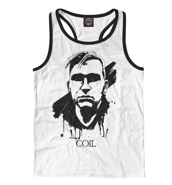 Мужская майка-борцовка с изображением COIL by Graftio - 2 цвета Белый