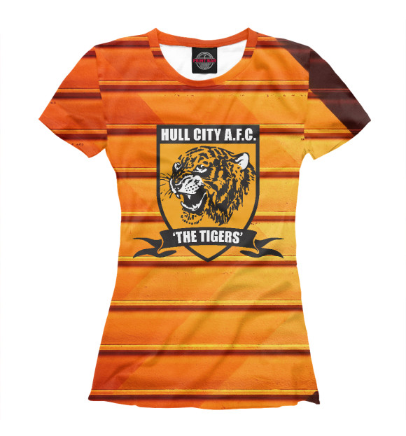 Женская футболка с изображением Tigers Hull City цвета Белый