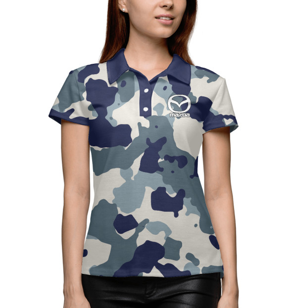 Женское поло с изображением Mazda цвета Белый