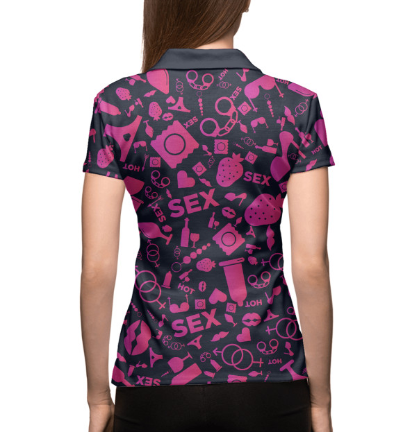 Женское поло с изображением Sex цвета Белый