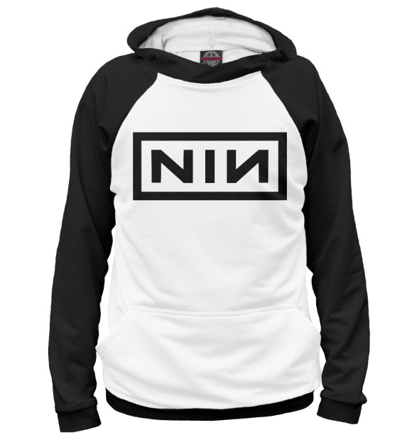 Женское худи с изображением Nine Inch Nails цвета Белый