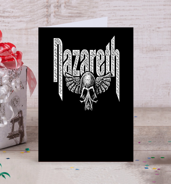 Открытка с притом NAZARETH цвета Белый Открытка с изображением NAZARETH цвета Белый