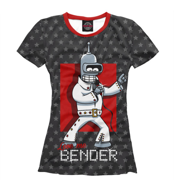 Женская футболка с изображением Bender Presley цвета Белый