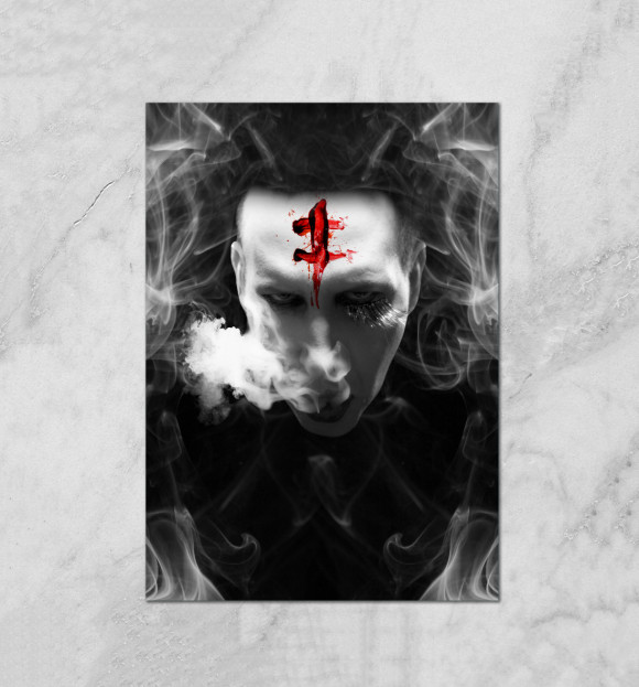 Плакат с изображением Marilyn Manson цвета Белый