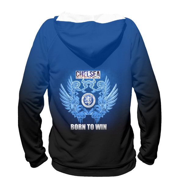 Женское худи с изображением Chelsea - Born to win цвета Белый