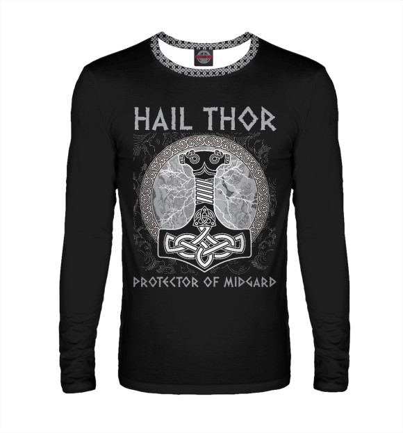 Мужской лонгслив с изображением Тор цвета Белый