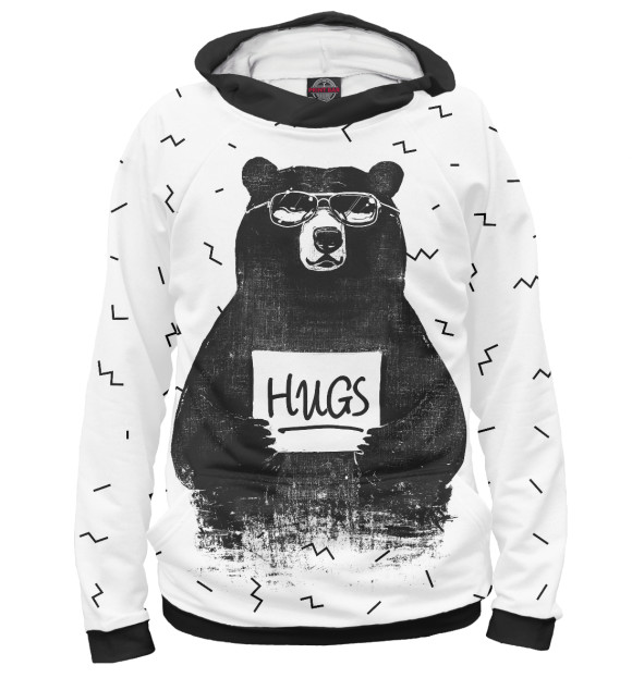 Худи для мальчика с изображением Bear Hugs цвета Белый