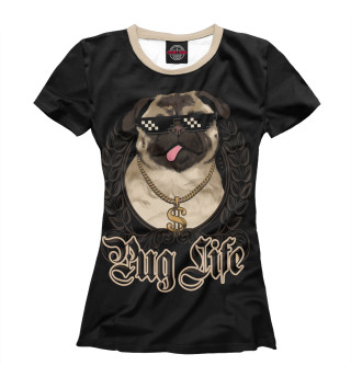 Женская футболка Pug life