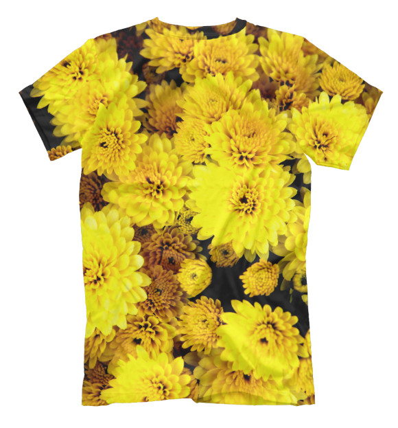 Мужская футболка с изображением Желтые цветочки цвета Белый