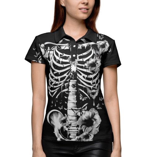 

Поло Print Bar, Белый, Floral Skeleton