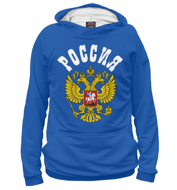 Женское худи с изображением Герб России цвета Белый