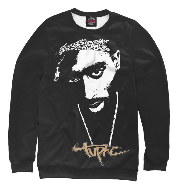 Свитшот для девочек с изображением 2Pac цвета Белый