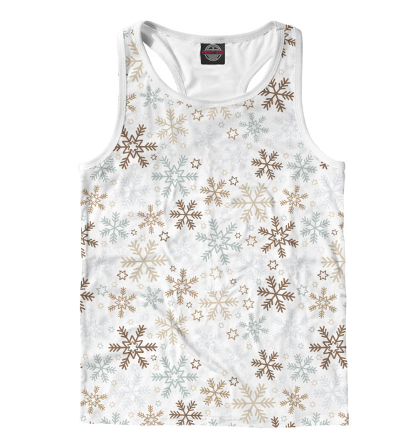 Мужская майка-борцовка с изображением Новый год цвета Белый