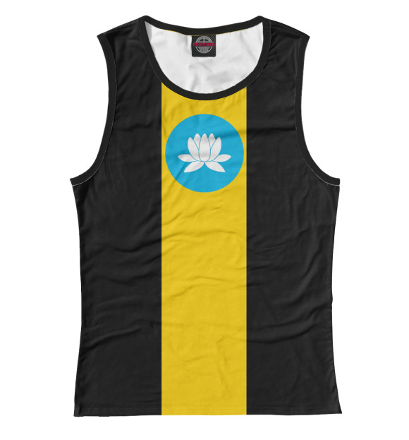 Майка для девочки с изображением Калмыцкий флаг цвета Белый