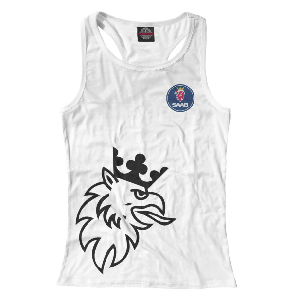 Женская майка-борцовка с изображением SAAB цвета Белый