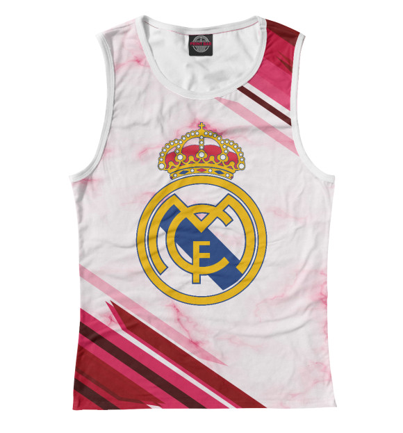 Женская майка с изображением Real Madrid 2018 цвета Белый
