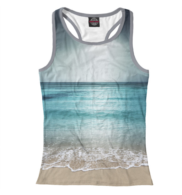 Женская майка-борцовка с изображением На море цвета Белый