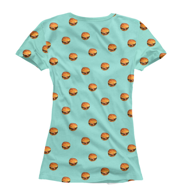 Женская футболка с изображением Рай гамбургеров цвета Белый