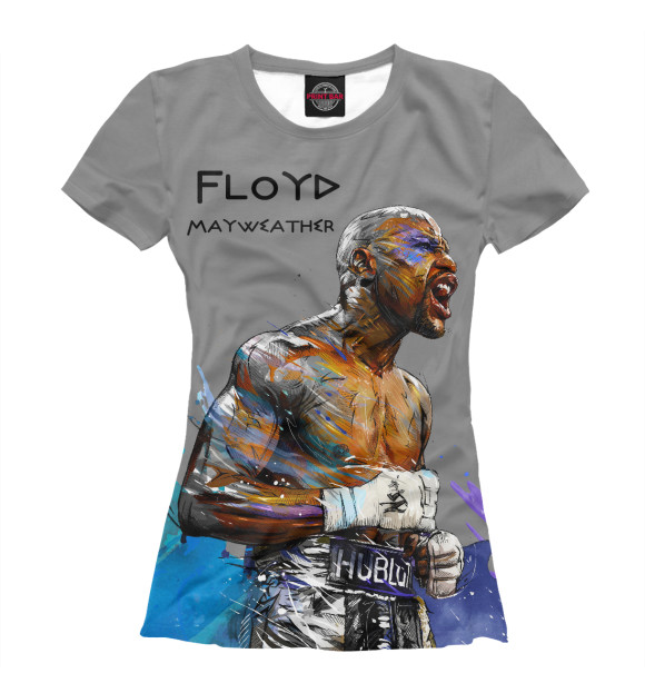 Женская футболка с изображением Floyd Mayweather цвета Белый