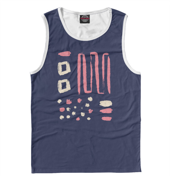 Мужская майка с изображением Розовая абстракция цвета Белый