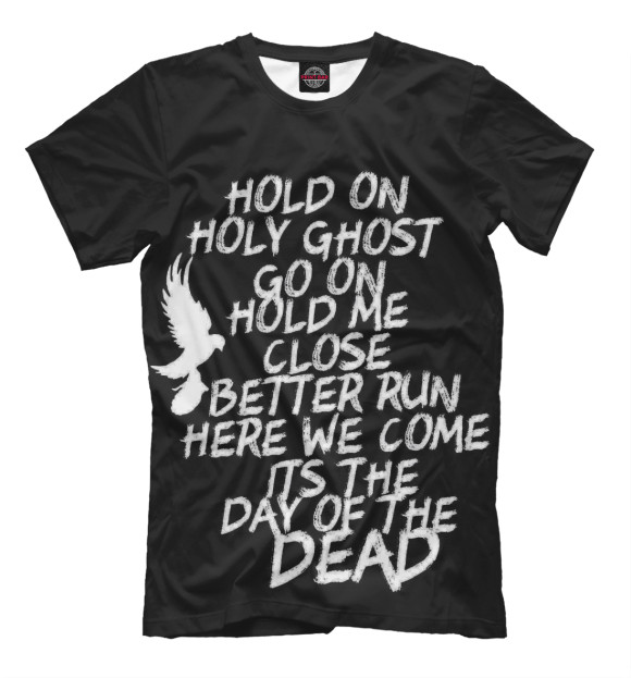 Футболка для мальчиков с изображением Day of the dead lyrics цвета Черный