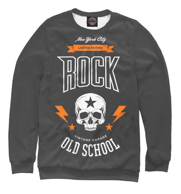 Свитшот для девочек с изображением Rock Music цвета Белый