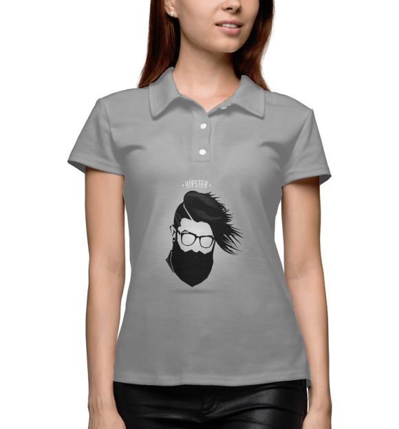 Женское поло с изображением Fashion man цвета Белый