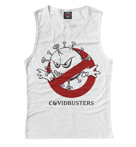 Майка для девочки с изображением CovidBusters цвета Белый