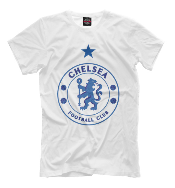 Мужская футболка с изображением Логотип FC Chelsea цвета Молочно-белый