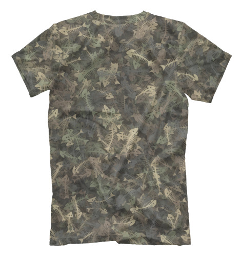 

Футболки Print Bar, Серый, Камуфляж с рыбьими скелетам