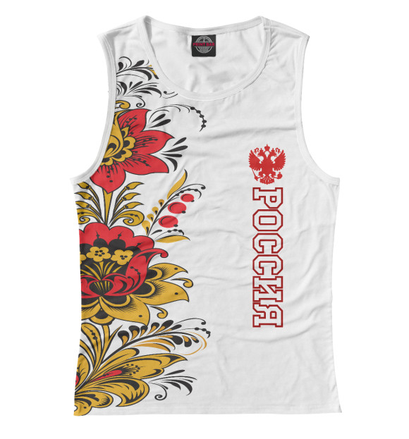 Женская майка с изображением Хохлома цвета Белый