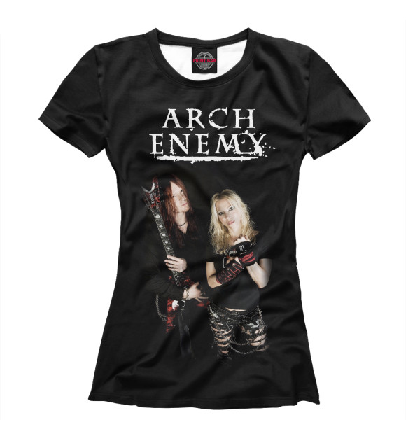 Футболка для девочек с изображением Michael Amott and Angela Gossow цвета Белый
