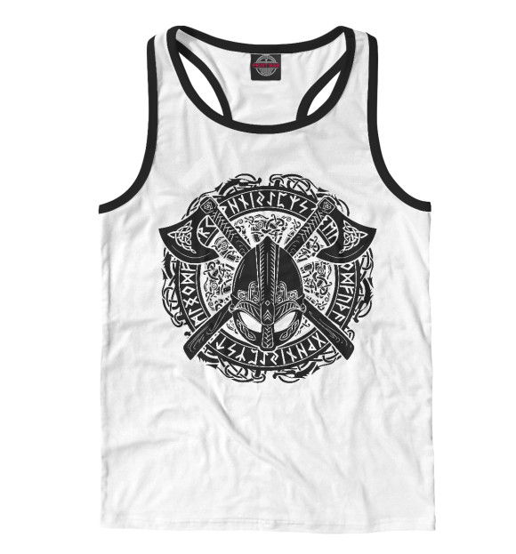 Мужская майка-борцовка с изображением Варяг цвета Белый
