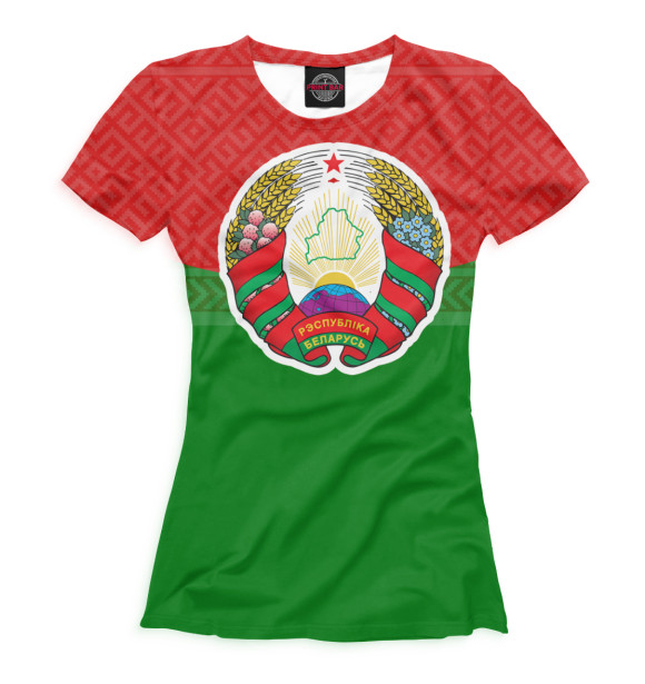 Женская футболка с изображением Беларусь цвета Белый