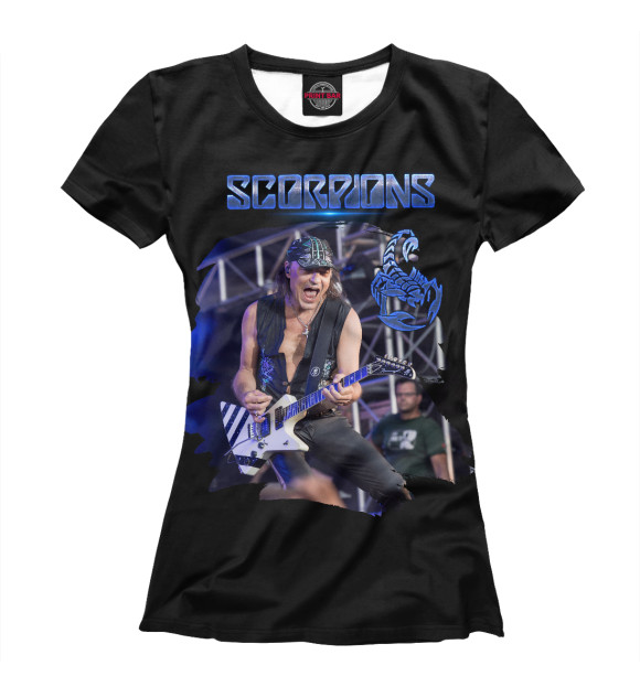 Футболка для девочек с изображением Scorpions цвета Белый