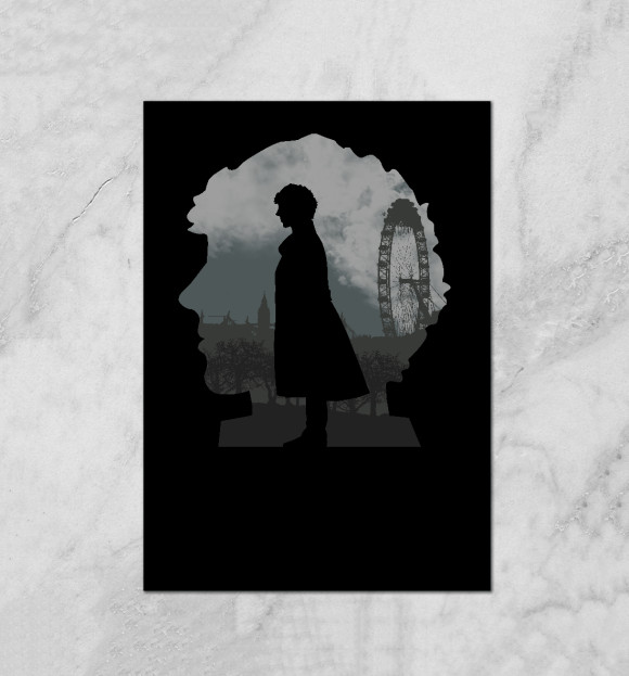 Плакат с изображением Шерлок цвета Белый