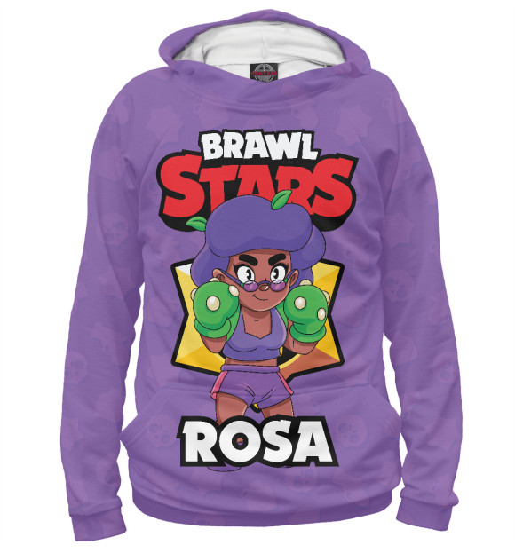 Женское худи с изображением Brawl stars Rosa цвета Белый