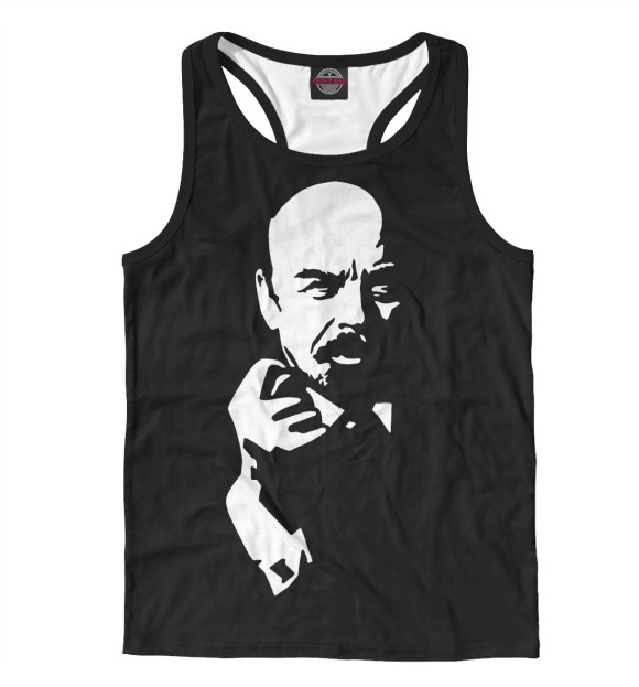 Мужская майка-борцовка с изображением Ленин цвета Белый