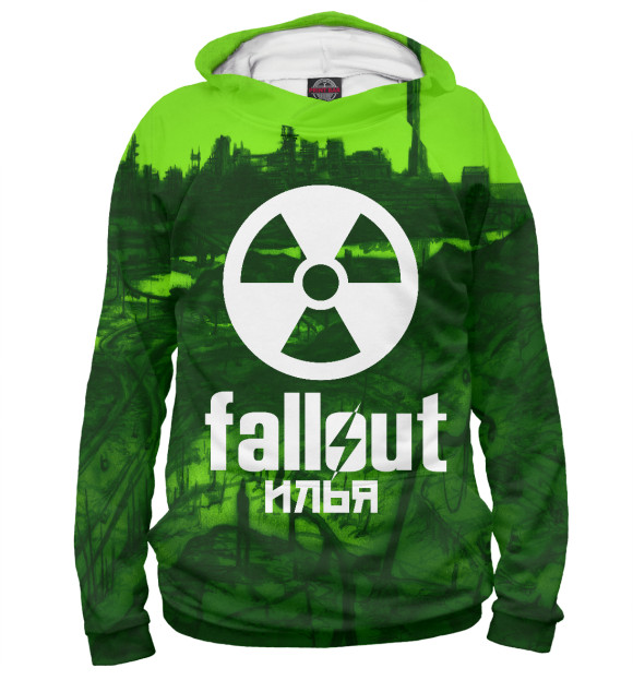 Женское худи с изображением Fallout-Илья цвета Белый