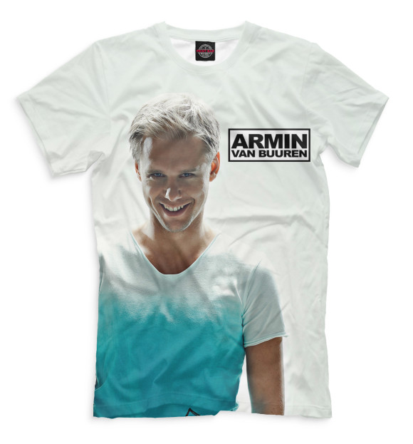 Мужская футболка с притом Armin van Buuren цвета Молочно-белый Мужская футболка с изображением Armin van Buuren цвета Молочно-белый