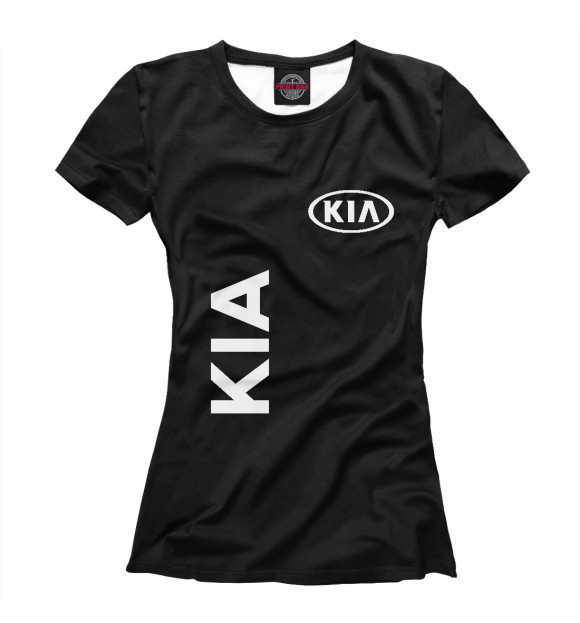 Футболка для девочек с изображением Kia цвета Белый