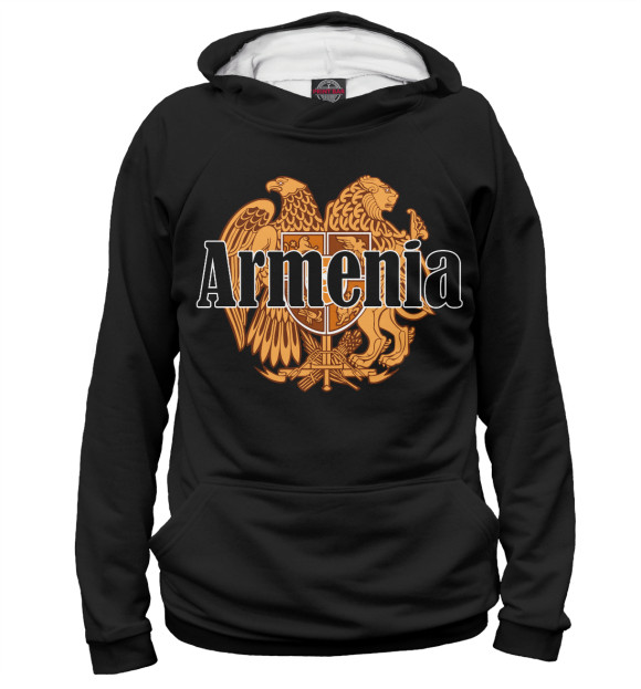 Худи для девочки с изображением Armenia цвета Белый