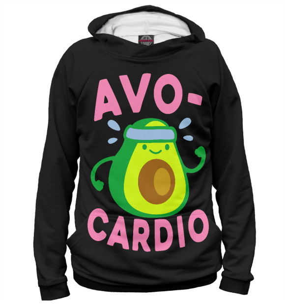 Женское худи с изображением Avo-Cardio цвета Белый