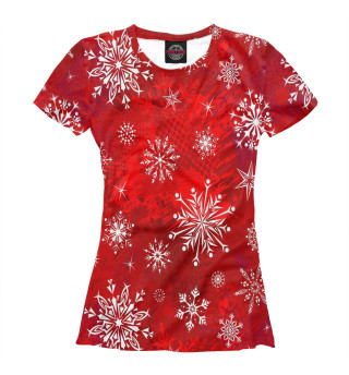 Женская футболка Узор из снежинок