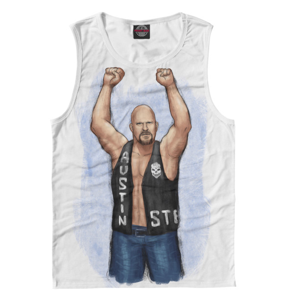 Майка для мальчика с изображением WWE: Стив Остин цвета Белый