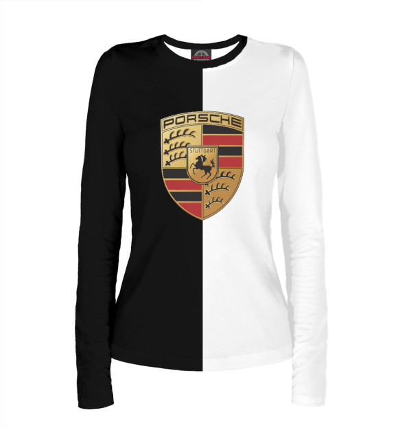 Женский лонгслив с изображением Porsche цвета Белый