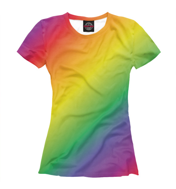 Женская футболка с изображением Радуга цвета Белый