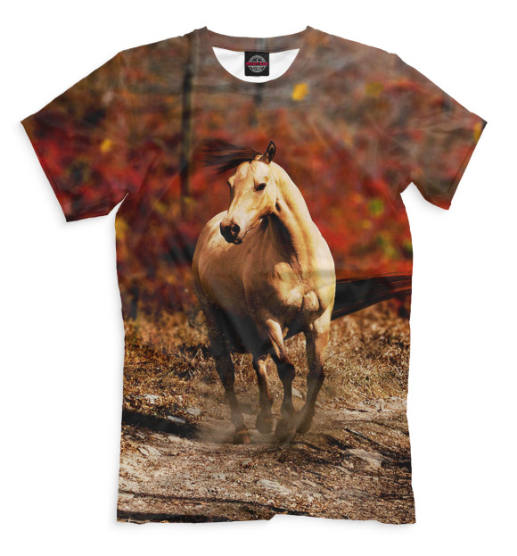 Мужская футболка с изображением Лошади цвета Светло-коричневый