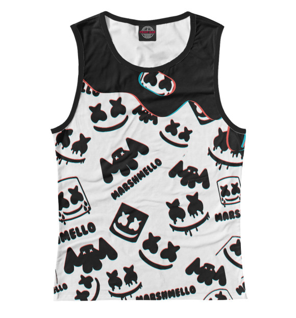 Майка для девочки с изображением Marshmello цвета Белый