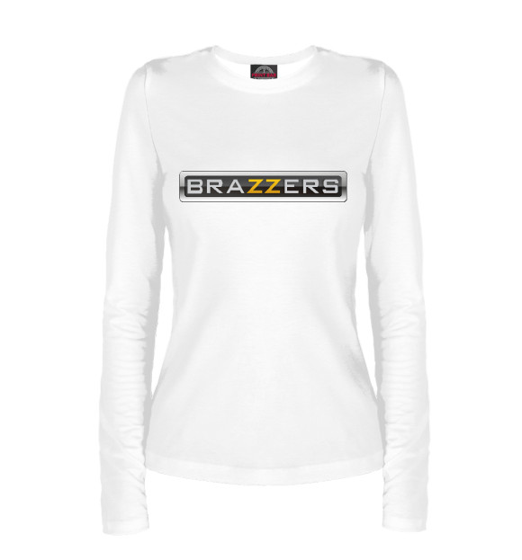 Женский лонгслив с изображением Brazzers цвета Белый